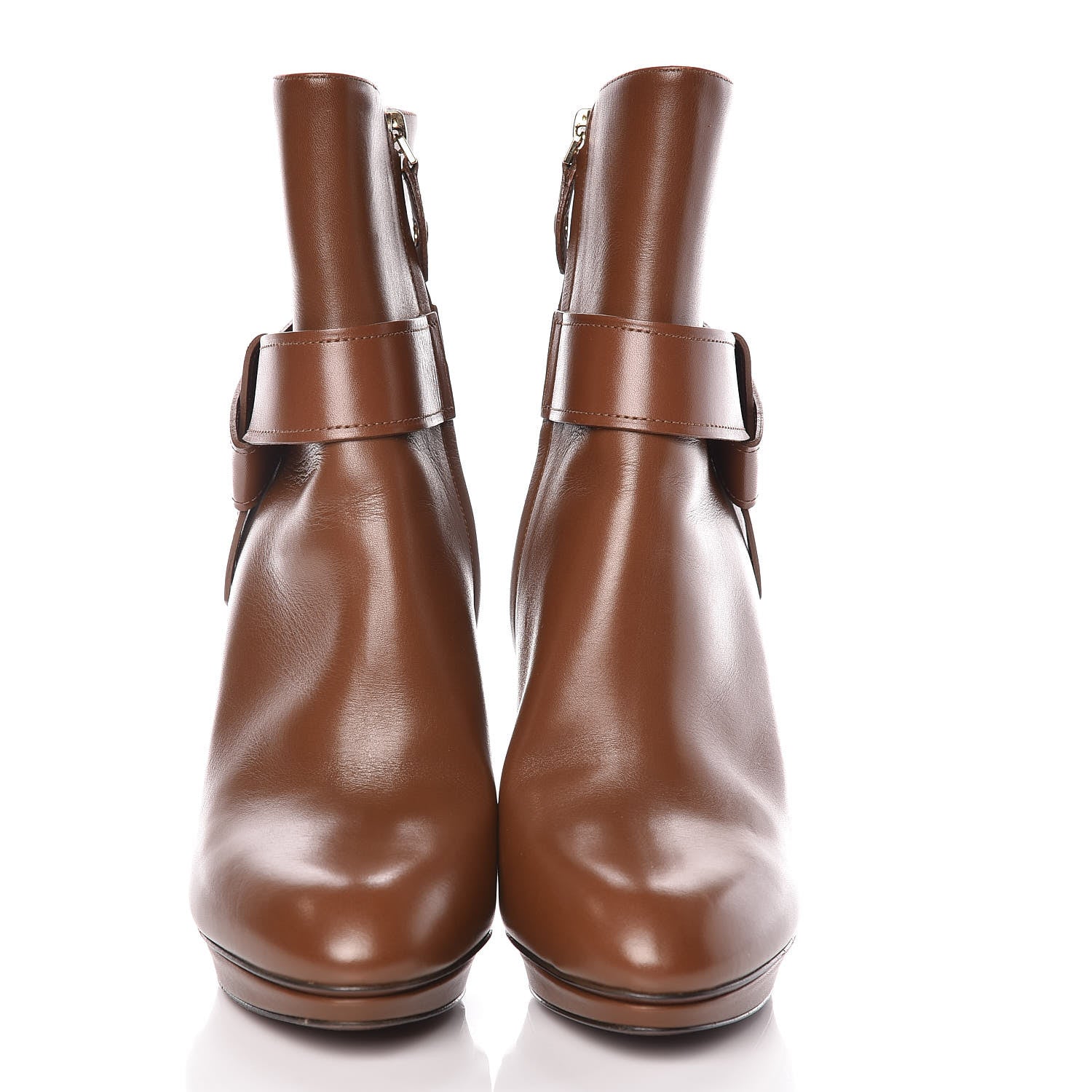 Louis Vuitton Calfskin Belted Ankle Boots 37 Brown 2 of 7