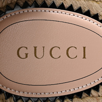 Gucci New Denim GG Monogram Pilar Ankle Wrap Espadrille Wedge Sandals 37 Light Blue 8 of 11