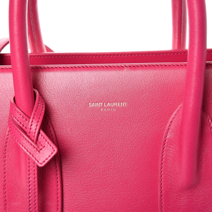 Saint Laurent Calfskin Small Sac De Jour Lipstick Fuchsia 7 of 9