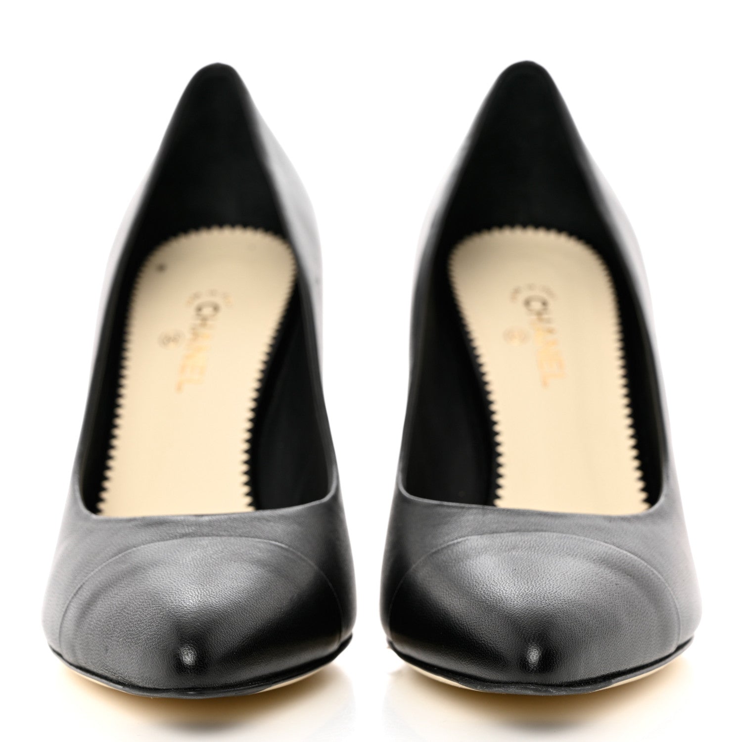 Chanel Lambskin CC Pumps 39.5 Black 2 of 11