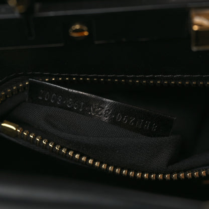 Fendi Vitello Seta Shiny Nappa Medium Peekaboo Iconic Satchel Black 7 of 10