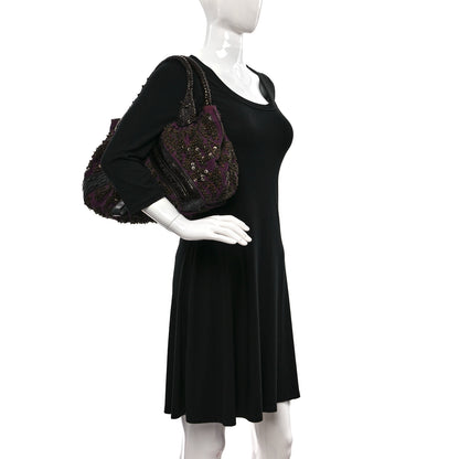 Fendi Patent Crispe Satin Sequins Zucca Studded Spy Purple Brown 2 of 9