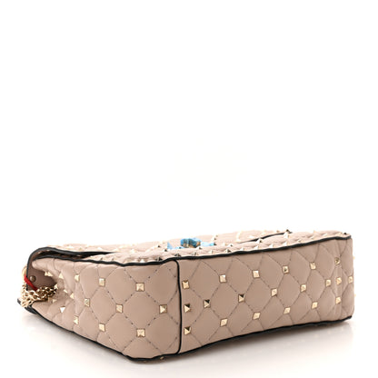 Valentino Garavani Lambskin Medium Rockstud Spike Shoulder Bag Poudre 4 of 9