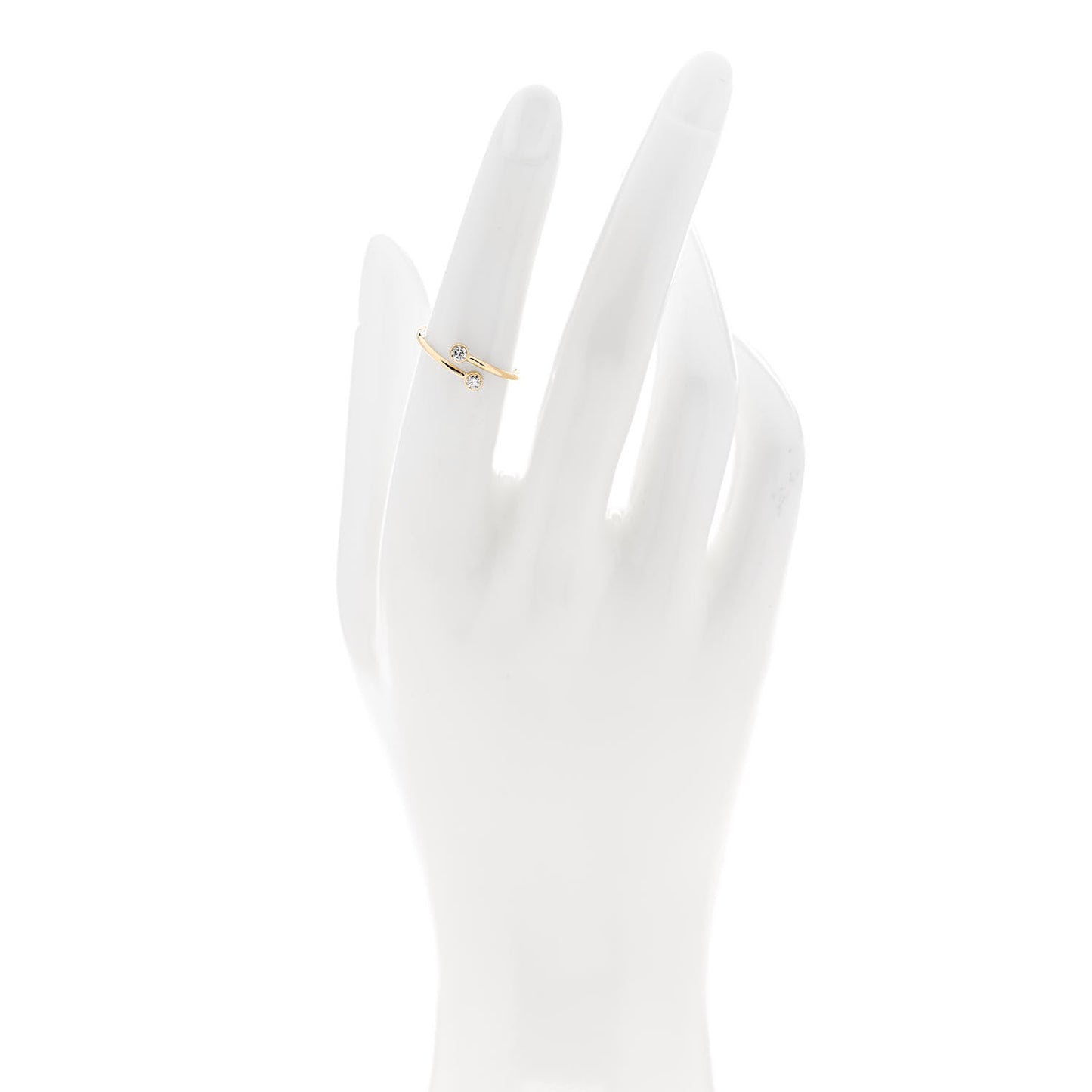 18K Yellow Gold Diamond Elsa Peretti Hoop Ring 50 5.25