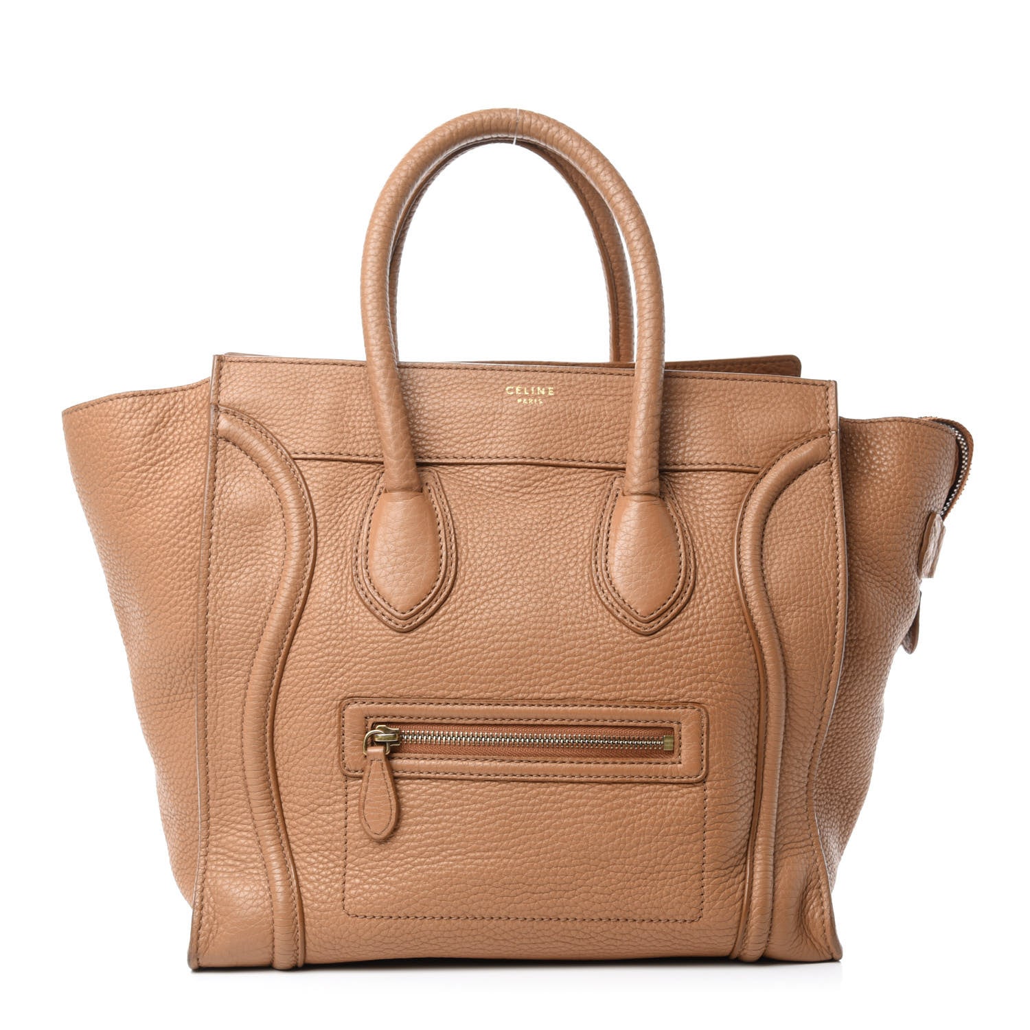 Celine Drummed Calfskin Mini Luggage Camel 1 of 11