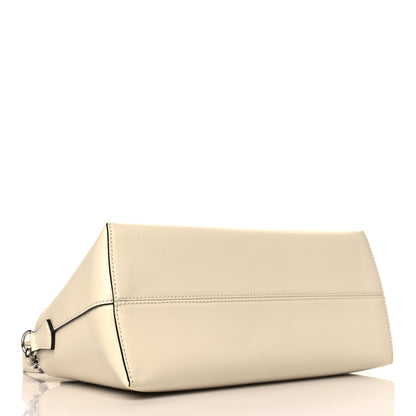 Fendi Vitello King Logo Embossed Medium By The Way Boston Bag White Ice 4 of 9