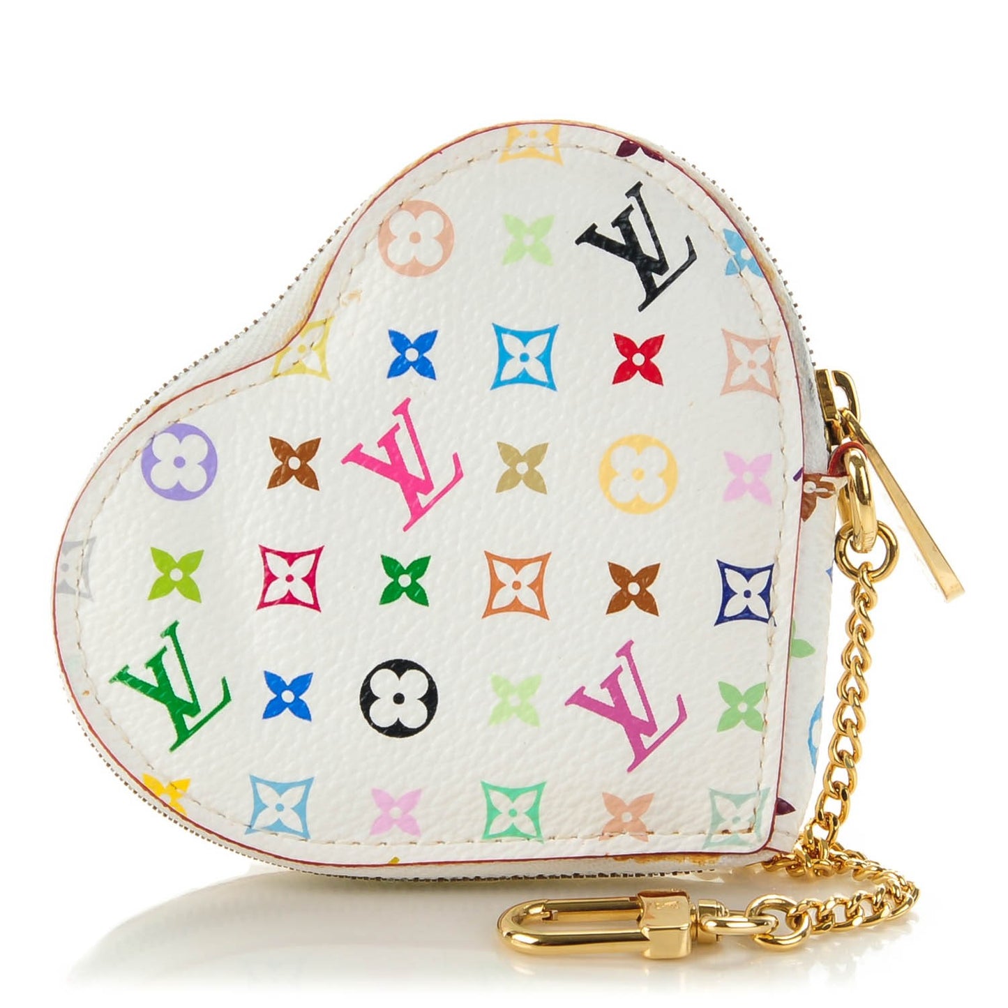 Monogram Multicolor Coeur Heart Coin Purse White