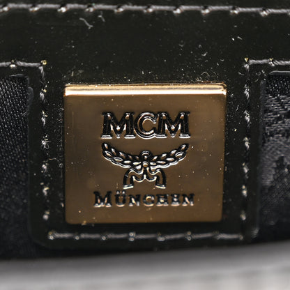 MCM Patent Monogram Mini Flap Bag Burgundy 6 of 11