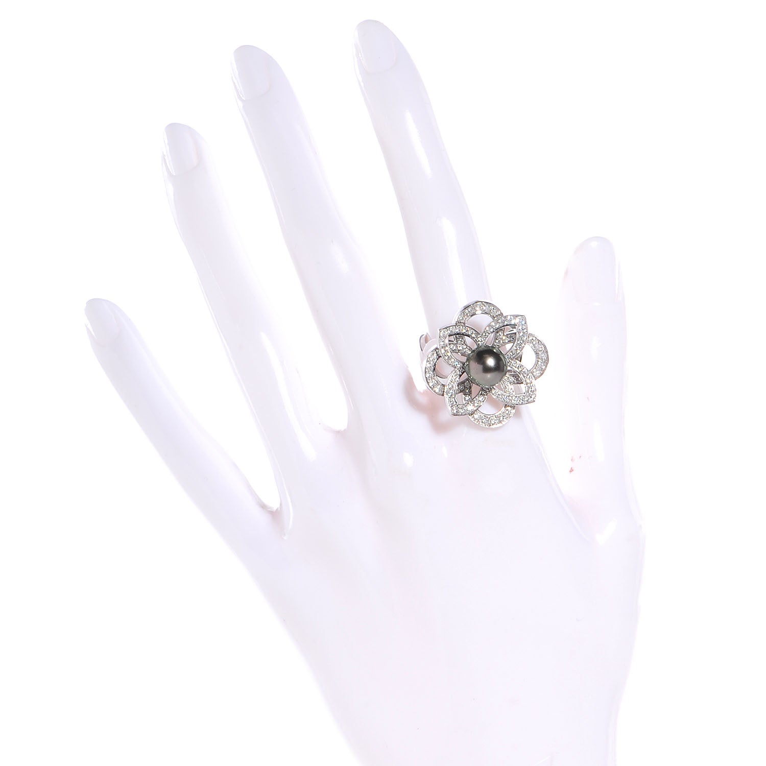 Louis Vuitton Diamond Black Pearl Les Luxuriantes Ring 7.75 2 of 4
