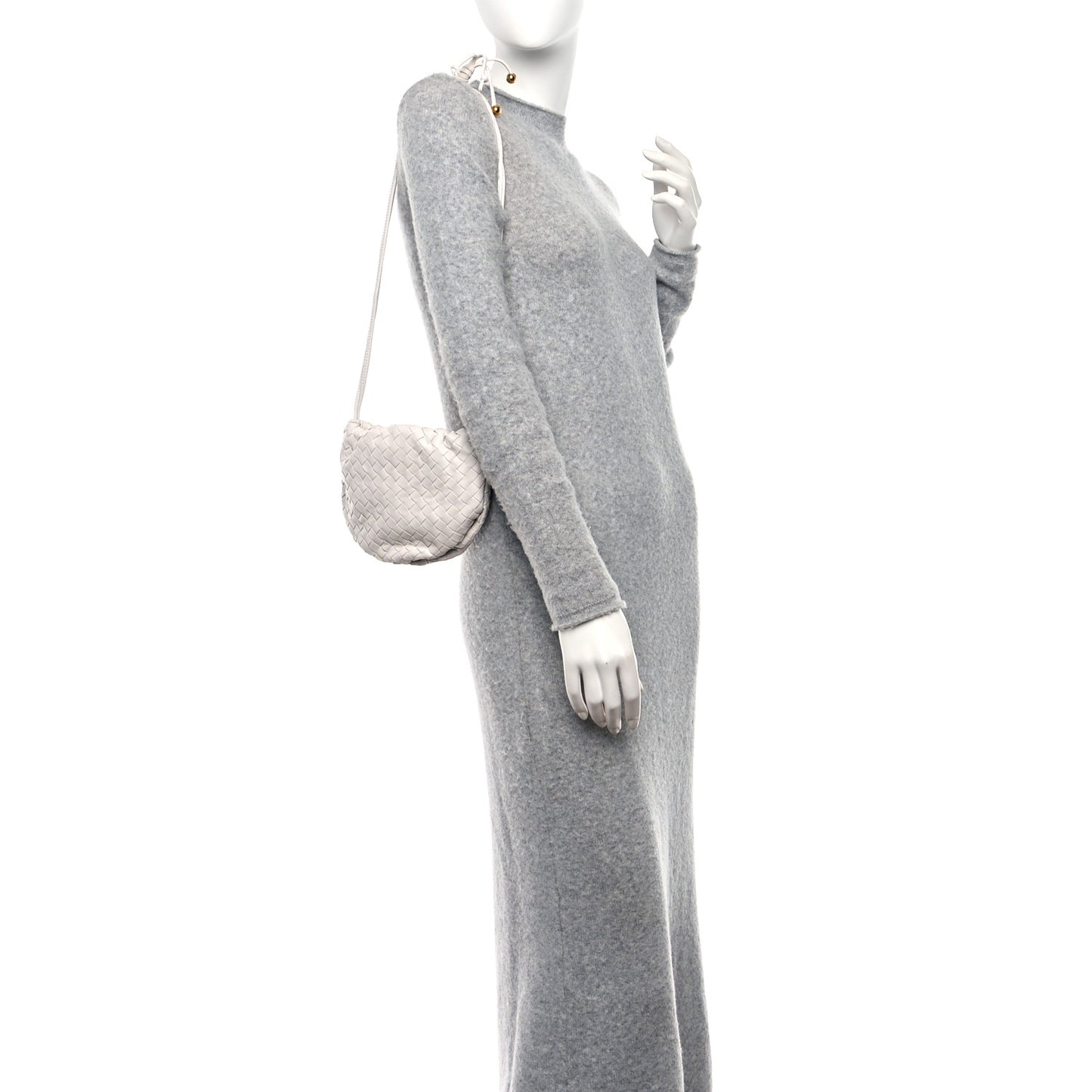 Nappa Intrecciato Mini Bulb Chalk