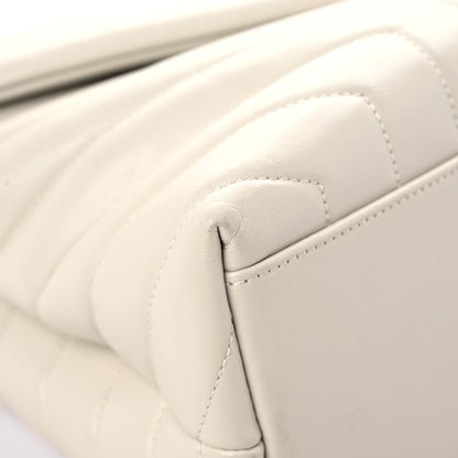 Saint Laurent Calfskin Y Quilted Monogram Medium Loulou Chain Satchel Ivory 9 of 15