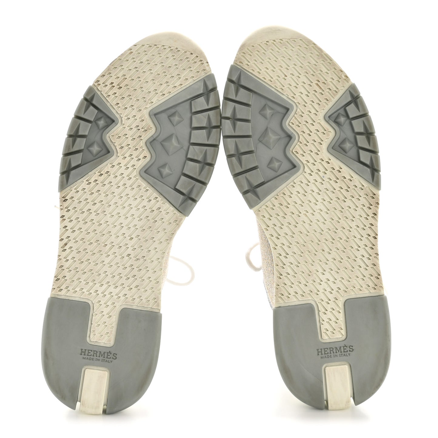 Metallic Knit Calfskin Suede Goatskin Bi-Color Womens Addict Sneakers 40 Multicolor Gris Argent