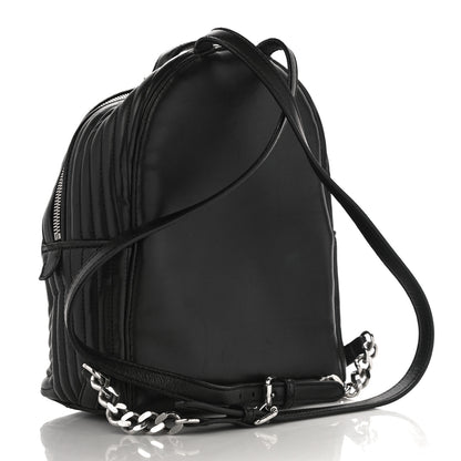 Fendi Shiny Nappa Trapuntata Mini Backpack Black 3 of 9