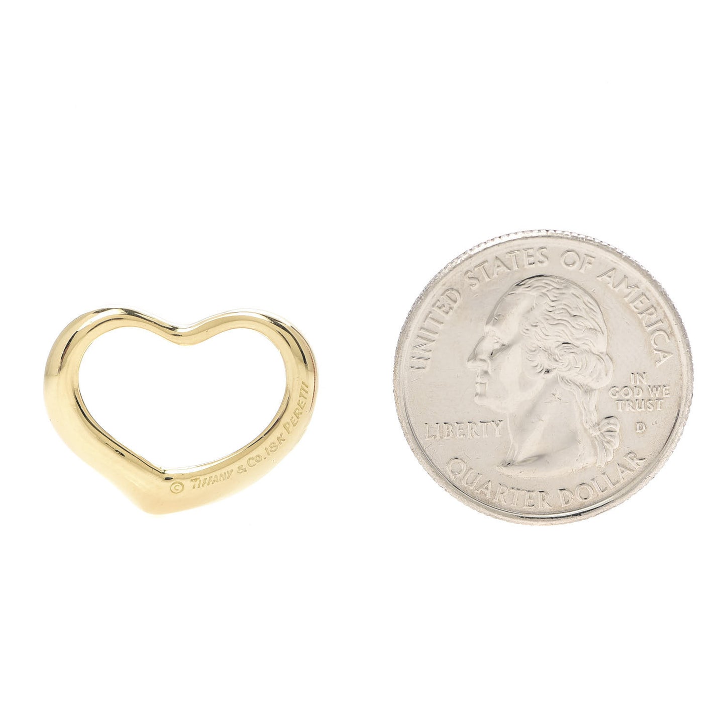 18K Yellow Gold 22mm Elsa Peretti Open Heart Pendant