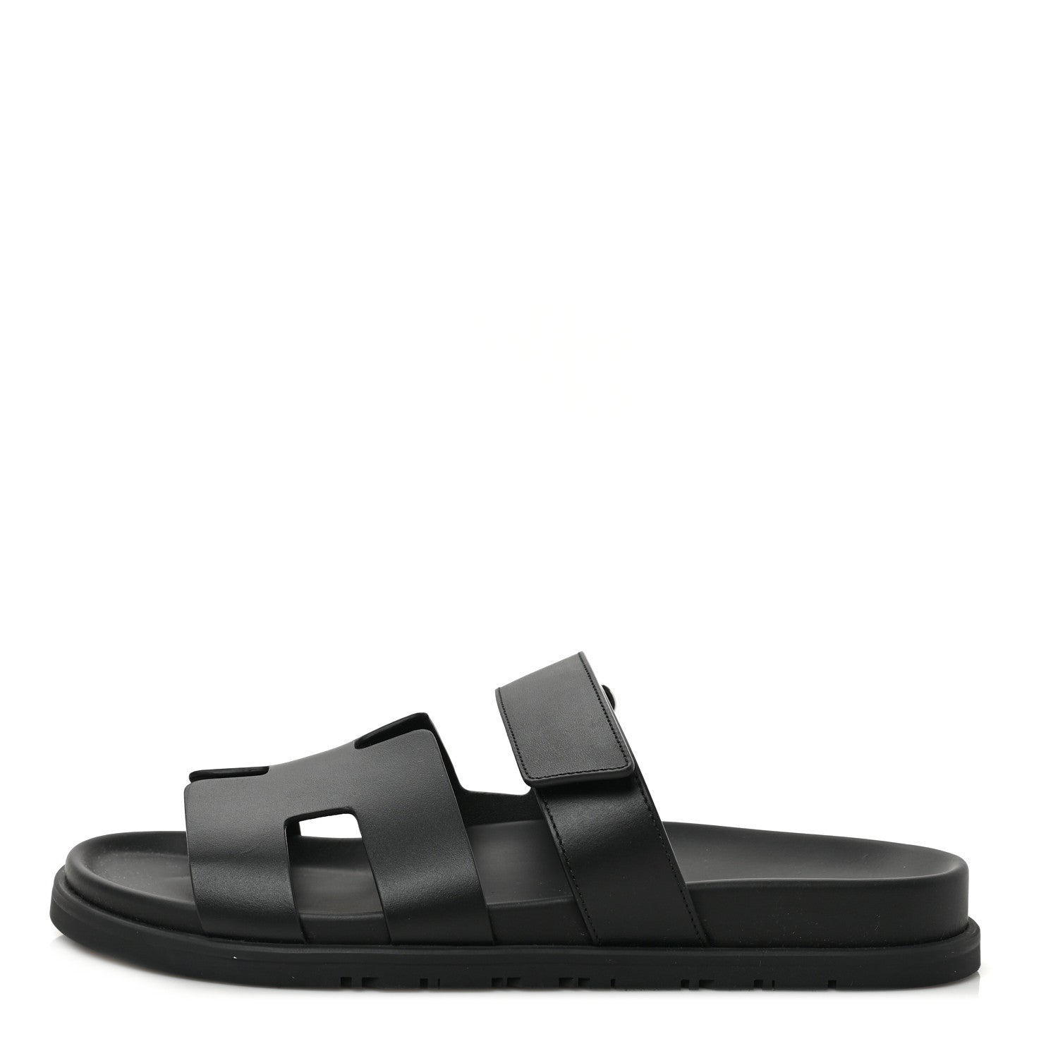 Hermes Calfskin Womens Chypre Sandals 40.5 Black 1 of 10