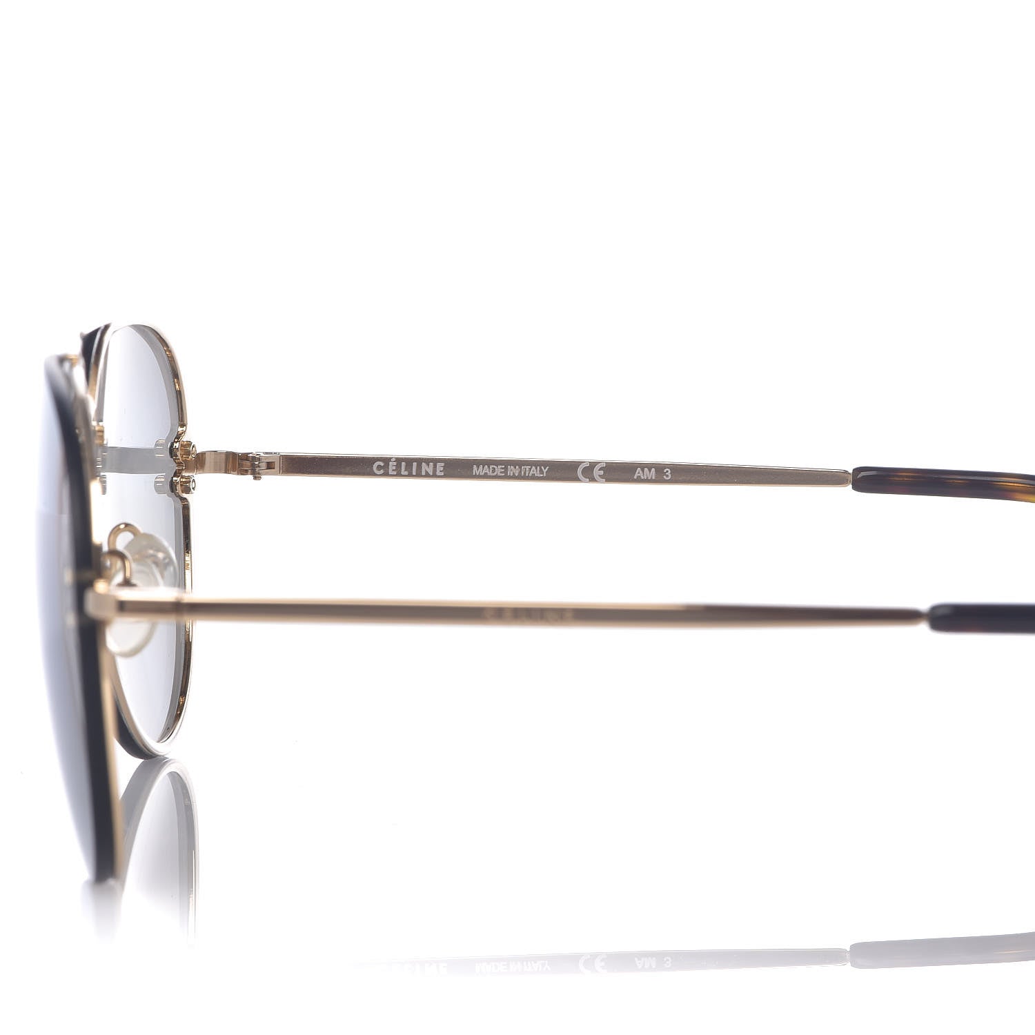 Celine Acetate Mirror Aviator Sunglasses CL41391/S Gold Grey 5 of 13