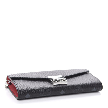 MCM Visetos Large Patricia Wallet On Chain Black Red 4 of 11