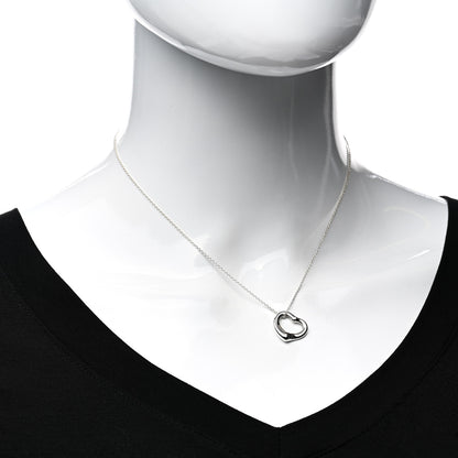 Tiffany Sterling Silver 16mm Elsa Peretti Open Heart Pendant Necklace 2 of 4