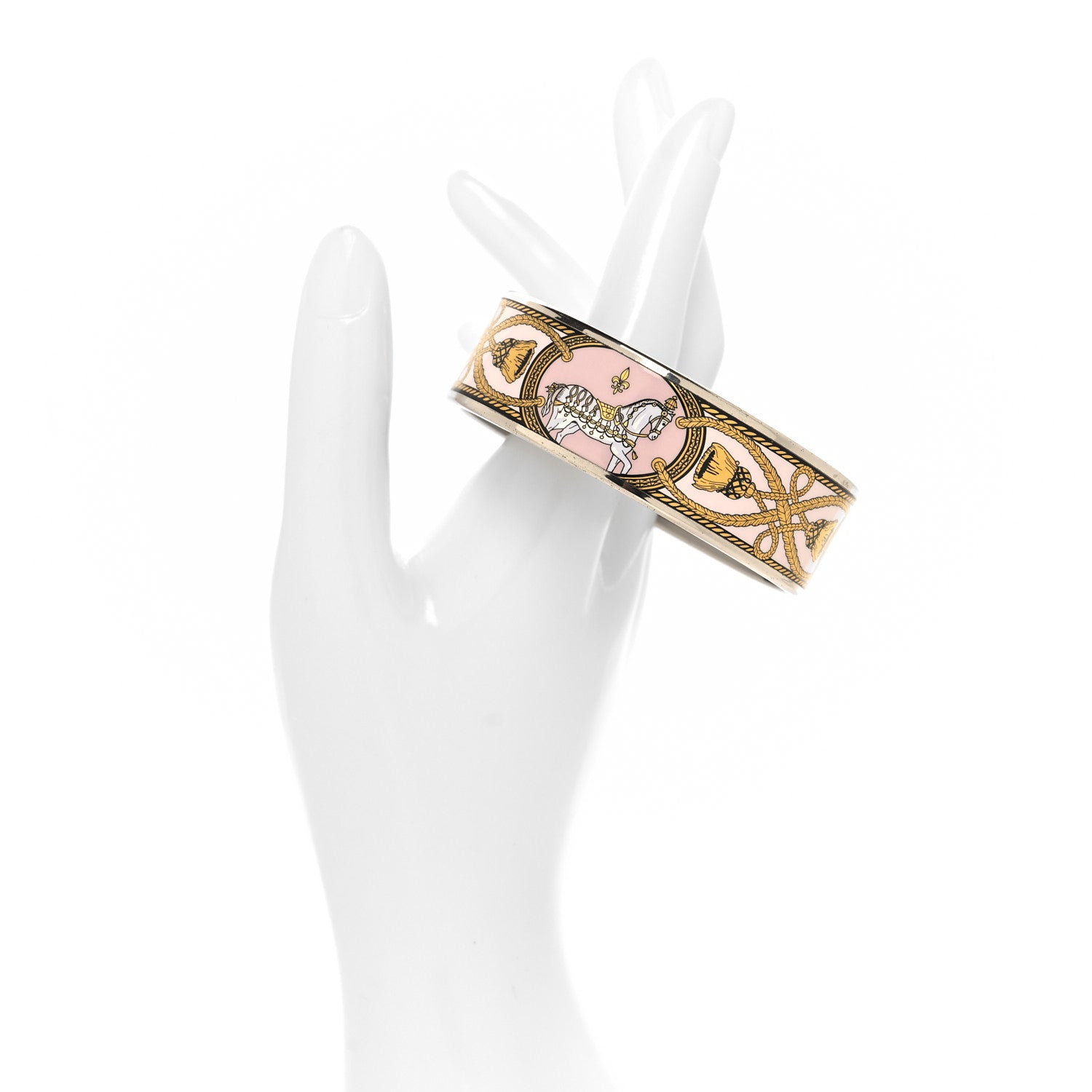 Hermes Enamel Printed Wide Grand Apparat Bracelet 70 2 of 5