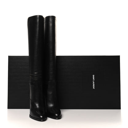 Saint Laurent Grained Calfskin Diane 100 Boots 37 Black 8 of 8