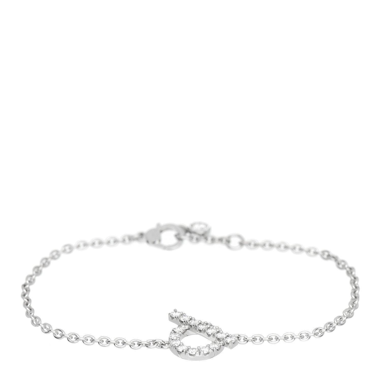 Hermes 18K White Gold Diamond Finesse Bracelet SH 1 of 4