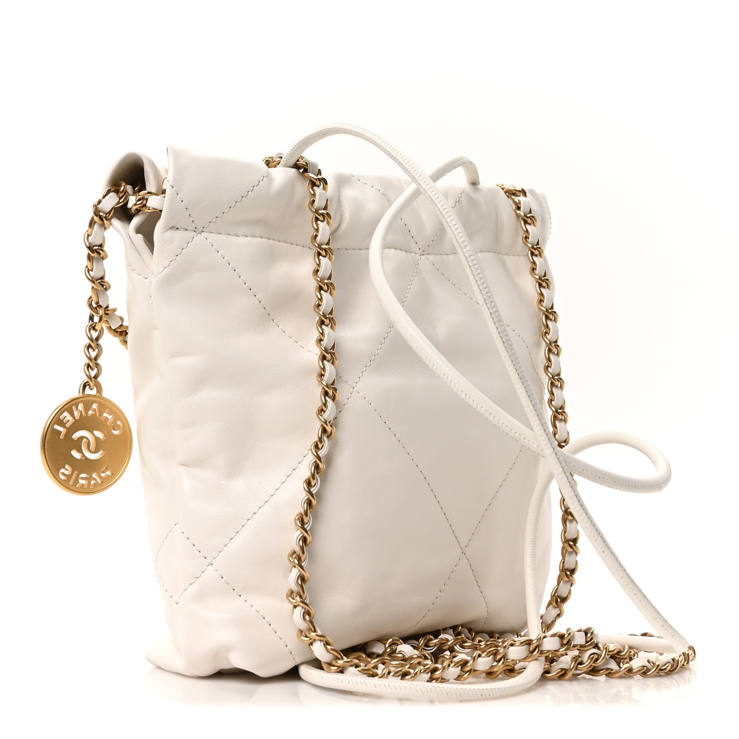 Chanel Shiny Calfskin Quilted Mini Chanel 22 White 3 of 10
