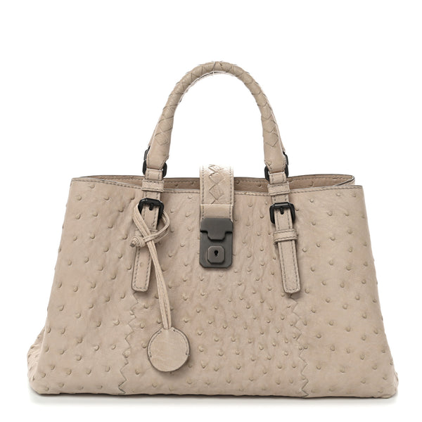 Bottega Veneta Ostrich Small Roma Tote Limestone 1842083