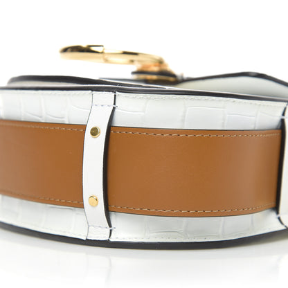 Chloe Calfskin Crocodile Embossed Small Tess Bag Brilliant White 8 of 8