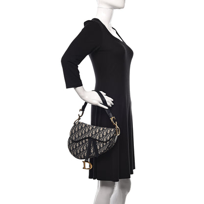 Christian Dior Oblique Saddle Bag Blue 2 of 10