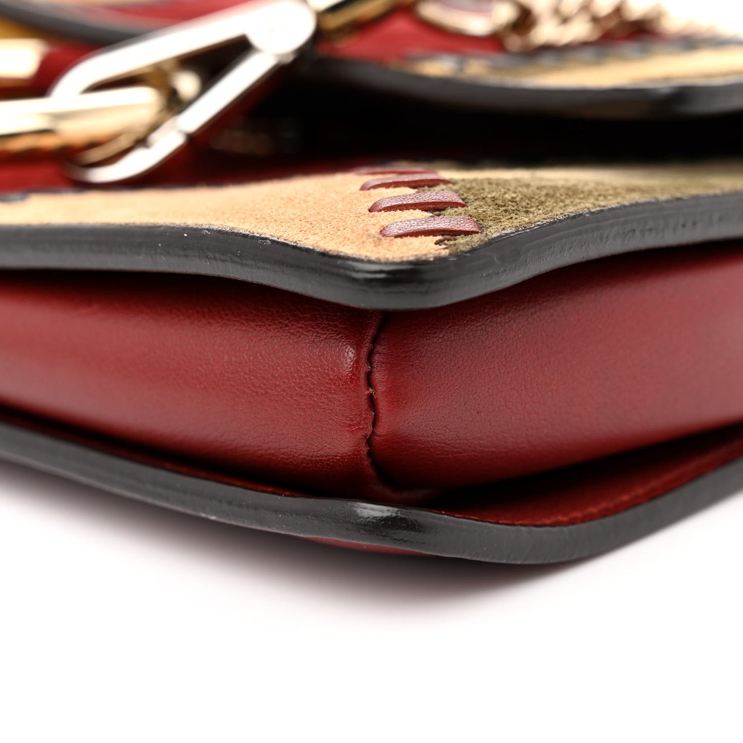 Suede Patchwork Small Faye Shoulder Bag Multicolor