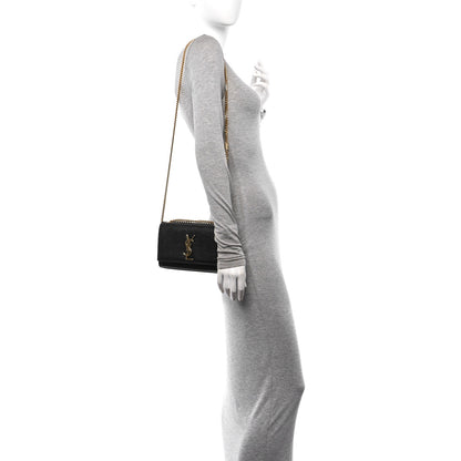 Saint Laurent Grain De Poudre Small Monogram Kate Satchel Black 2 of 10