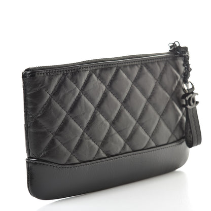 Chanel Aged Calfskin Quilted Small Gabrielle Pouch So Black 3 of 8