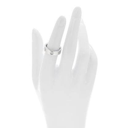 Cartier 18K White Gold 3 Diamond 5.5mm LOVE Ring 51 5.75 2 of 6
