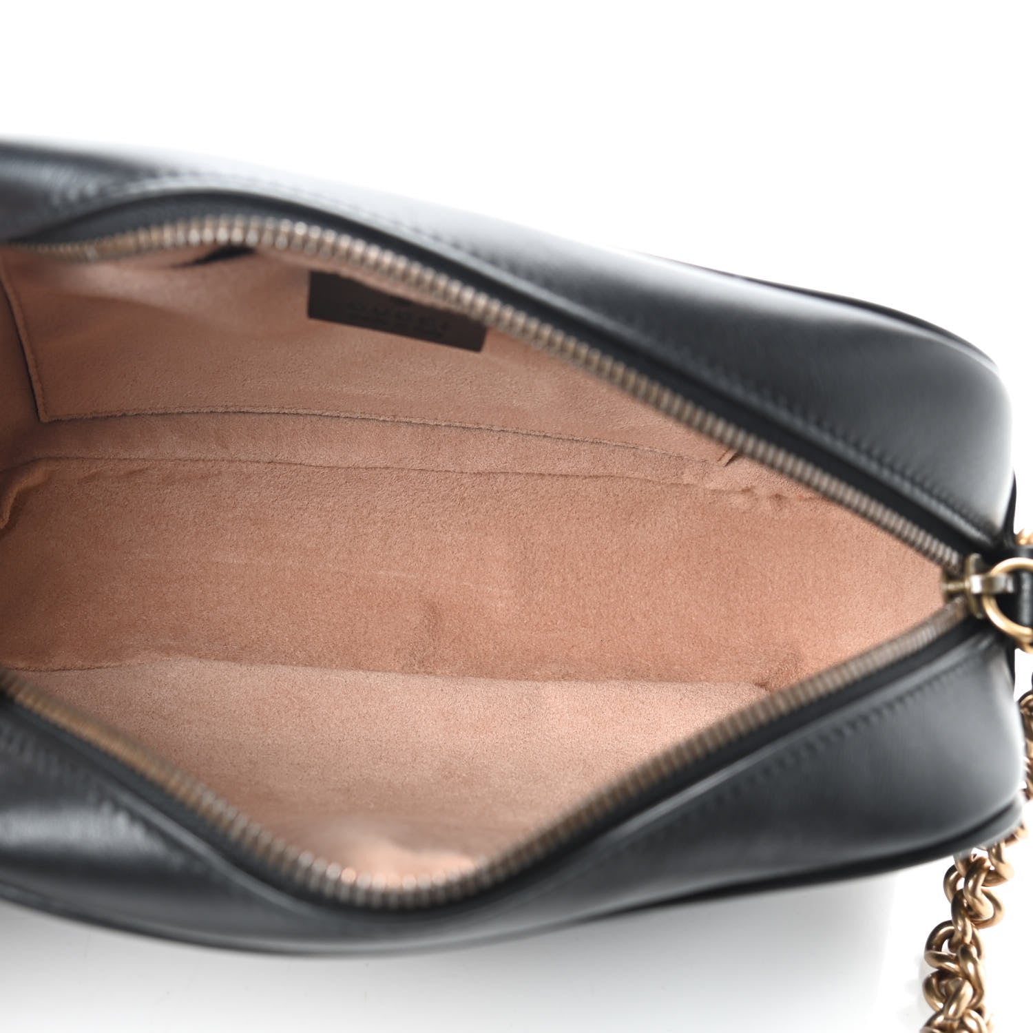 Gucci Calfskin Matelasse Small GG Marmont Chain Shoulder Bag Black 5 of 9