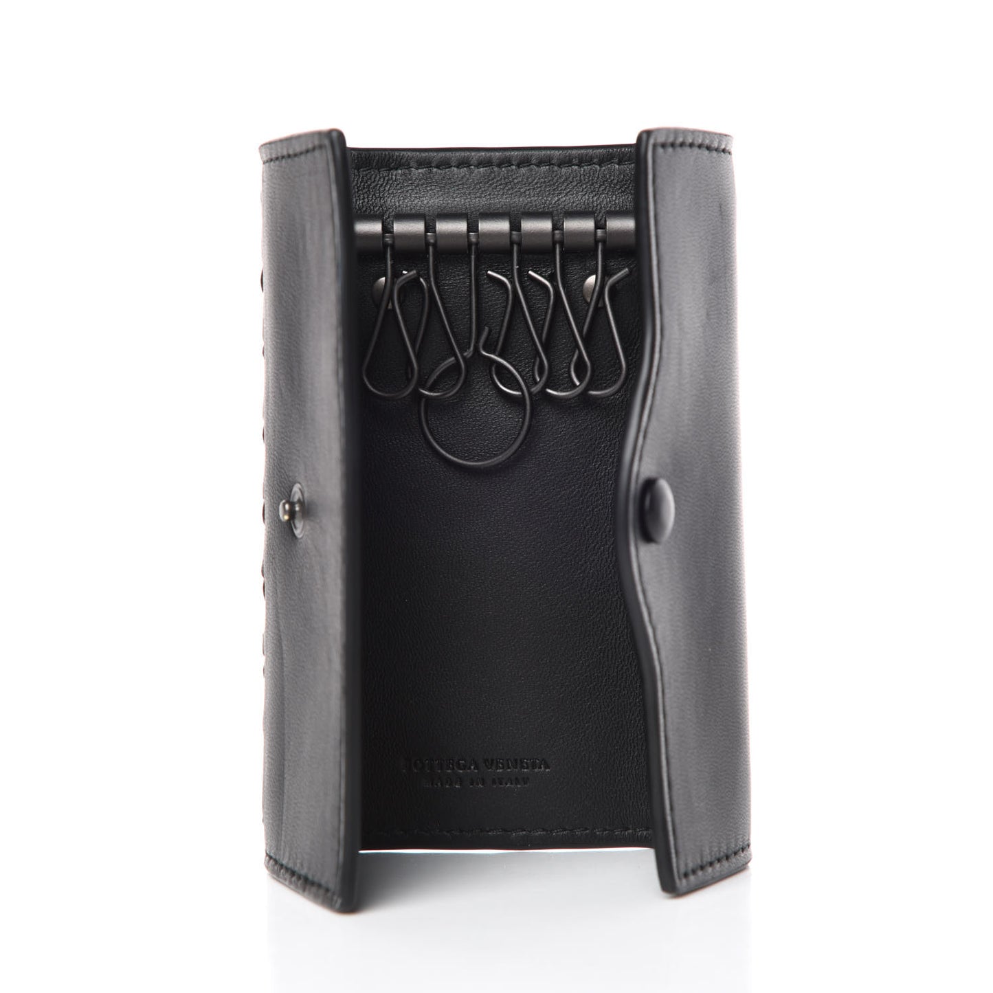Nappa Intrecciato 6 Key Holder Black