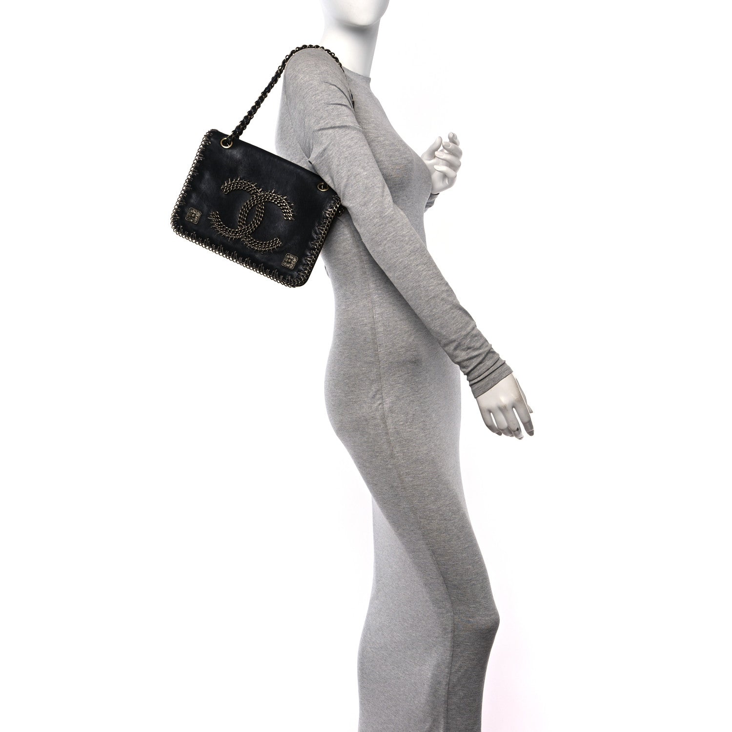 Chanel Calfskin Chain CC Byzance Flap Black 2 of 10