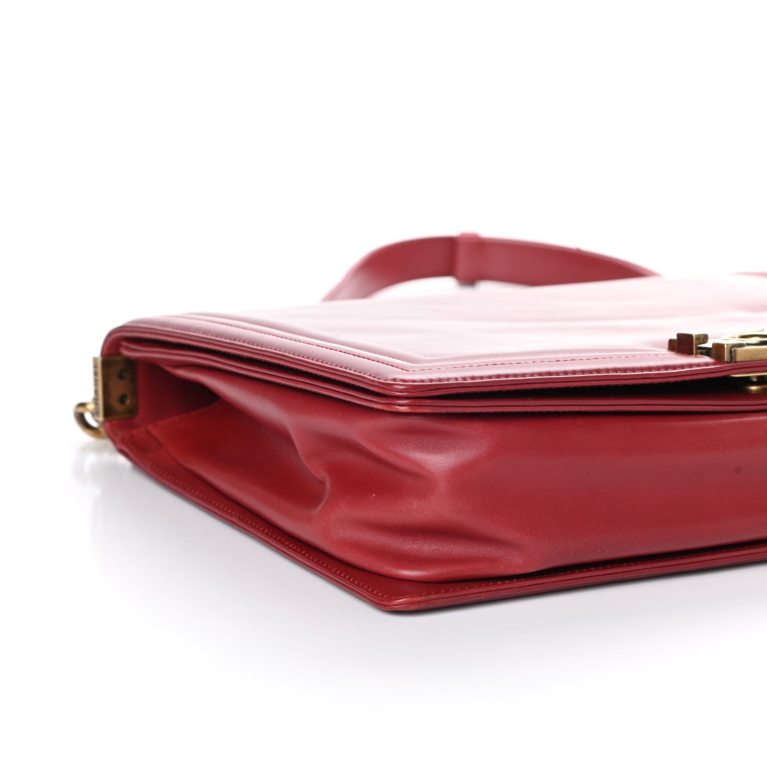 Chanel Glazed Calfskin Large Boy Flap Red 9 of 10