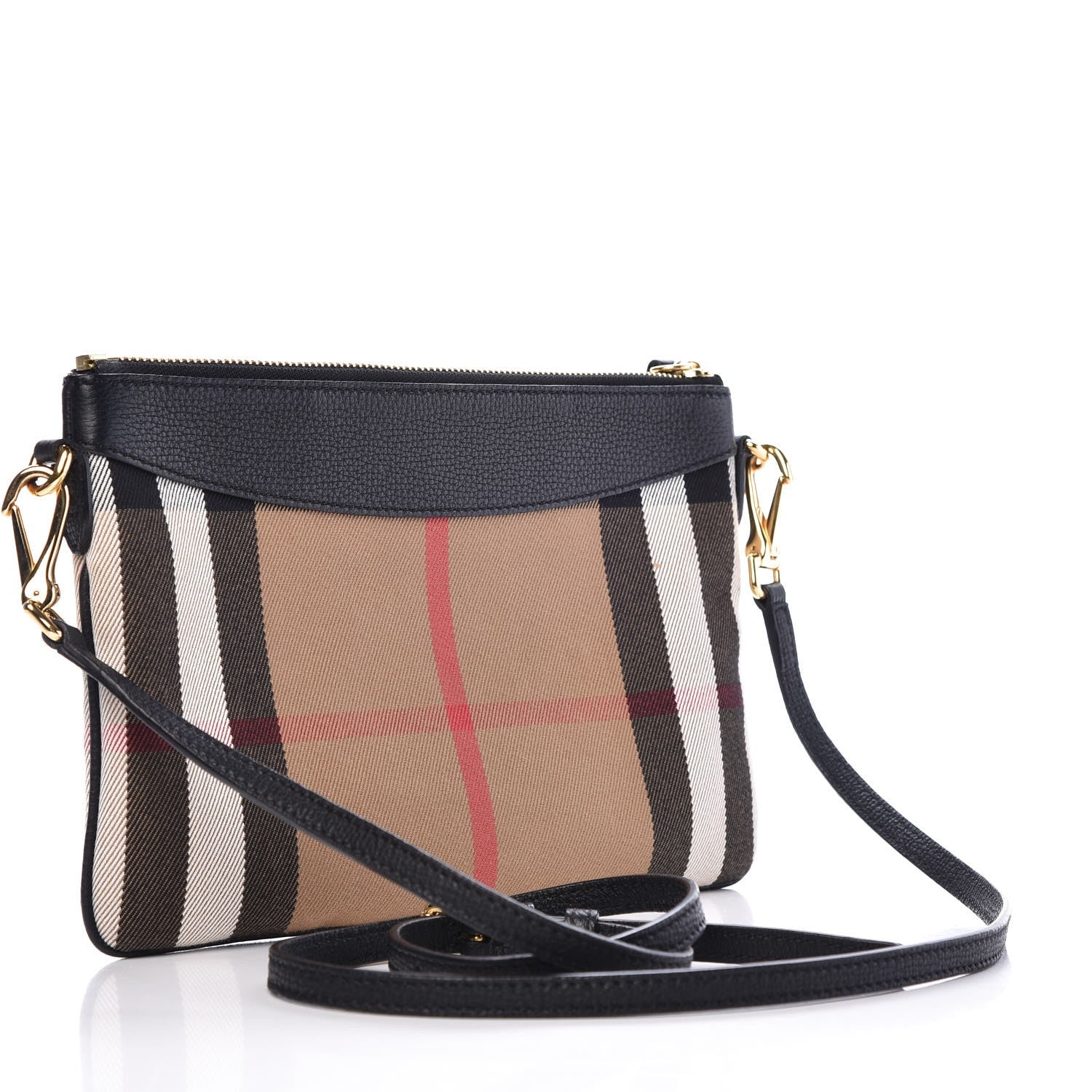 Burberry House Check Derby Peyton Crossbody Clutch Bag Black 3 of 8