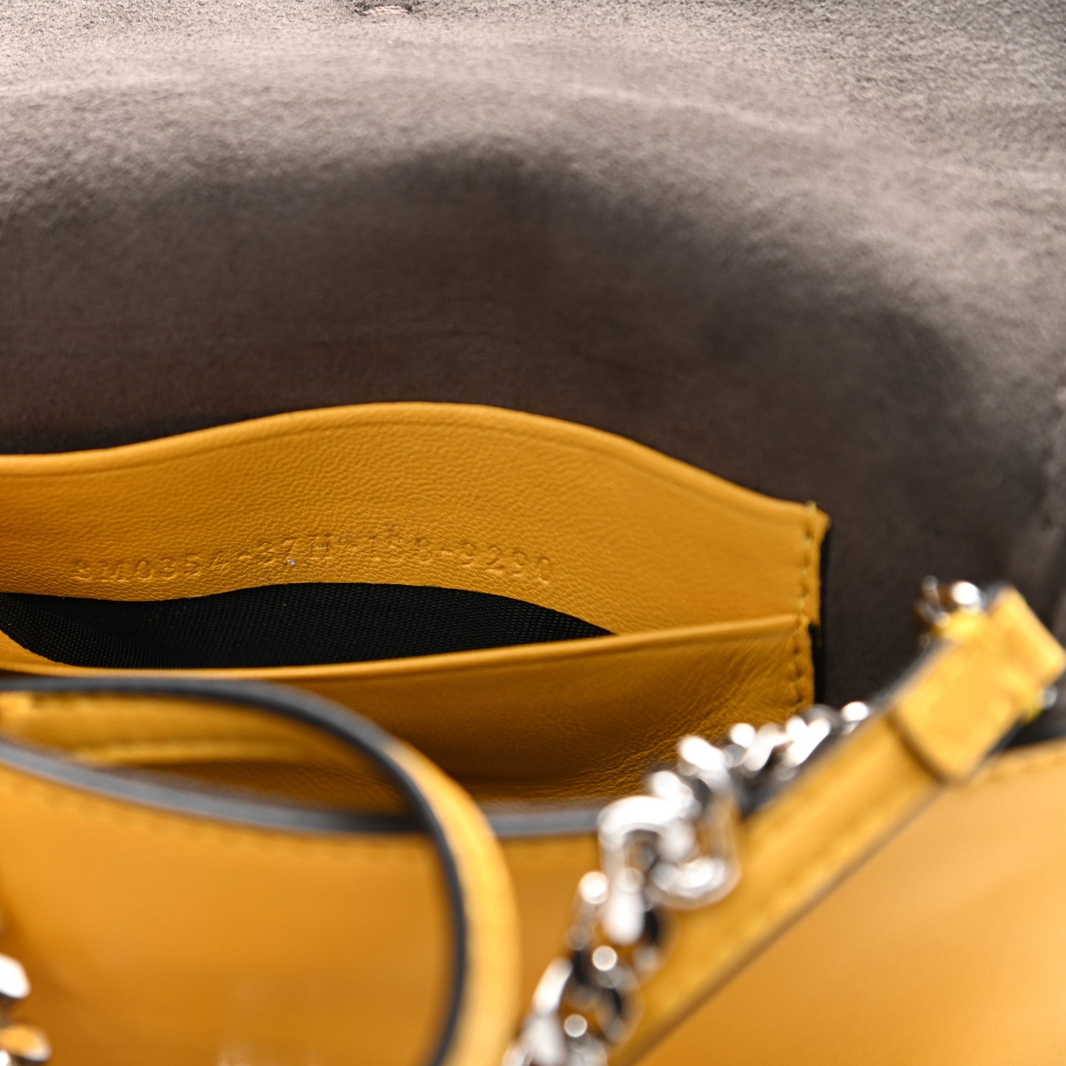 Fendi Nappa Rabbit Fox Fur Micro Buggie Baguette Sunflower 7 of 10