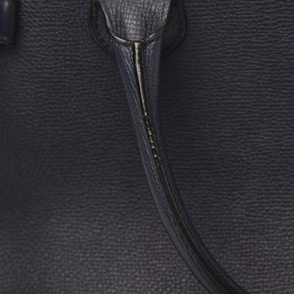 Burberry Calfskin House Check Medium Banner Tote Ink Blue 11 of 12