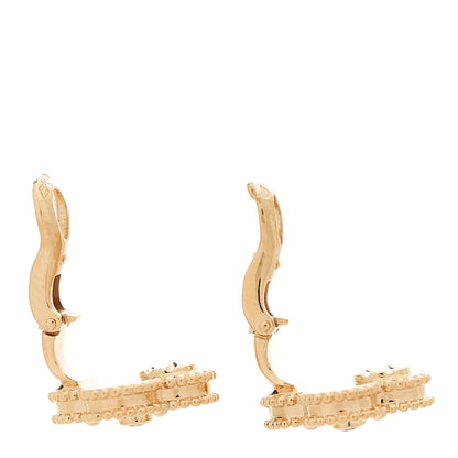 Van Cleef & Arpels 18K Rose Gold Diamond Black Onyx Vintage Alhambra Earrings 3 of 5
