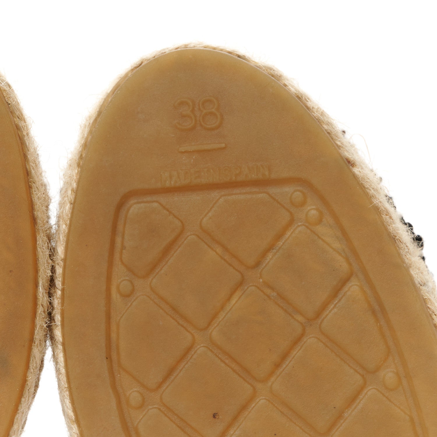 Chanel Cotton Tweed CC Espadrilles 38 Blue Ecru Black 9 of 11