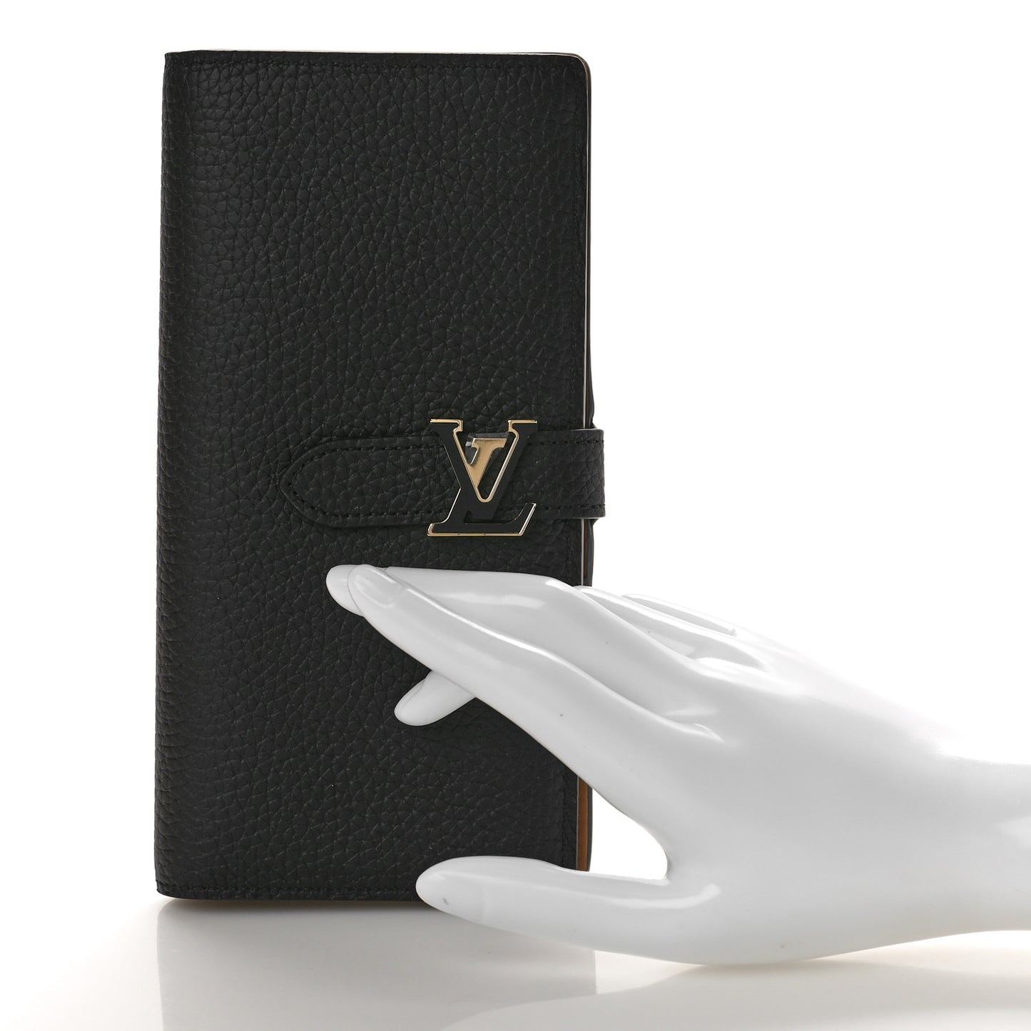 Taurillon LV Vertical Capucines Wallet Black Arizona