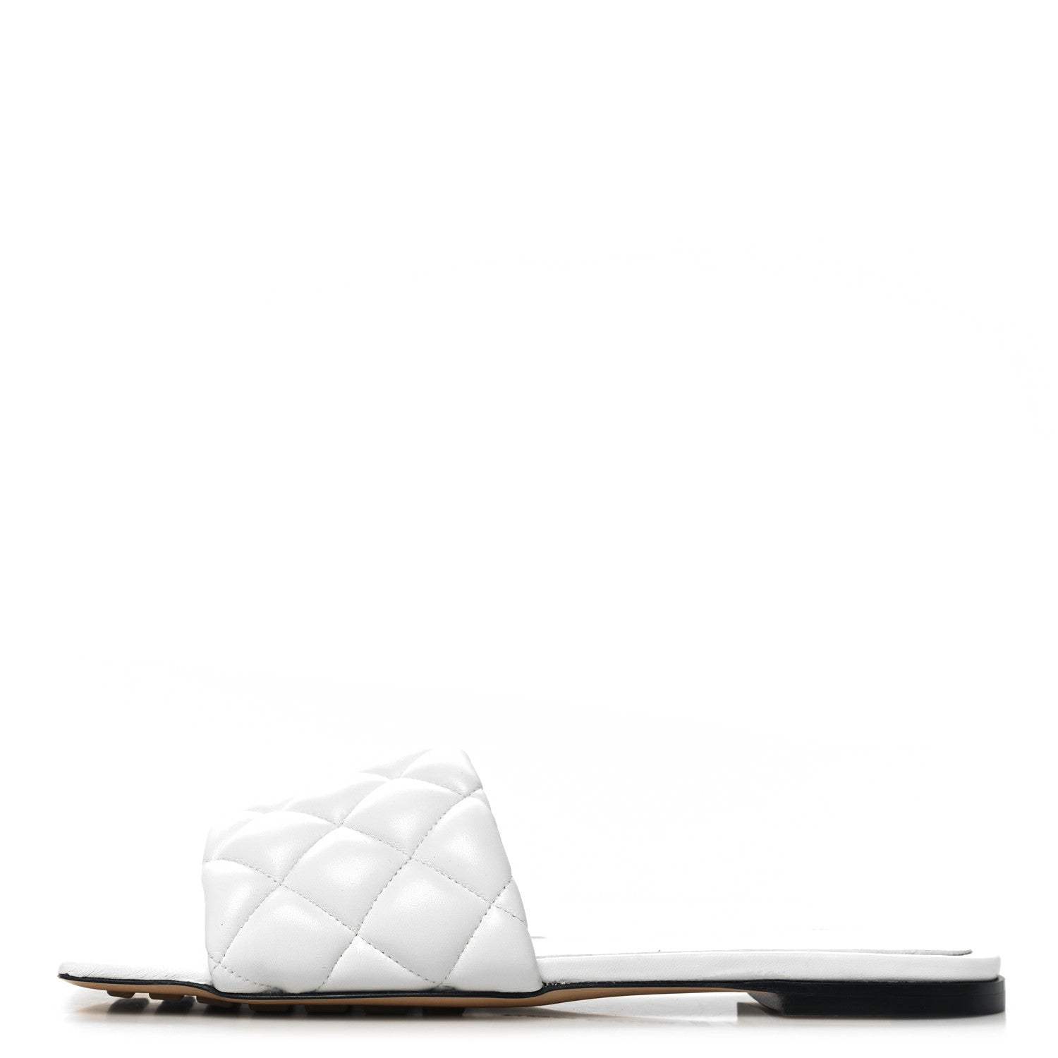 Bottega Veneta Nappa Matelasse Padded Flat Sandals 36.5 Optic White 1 of 8