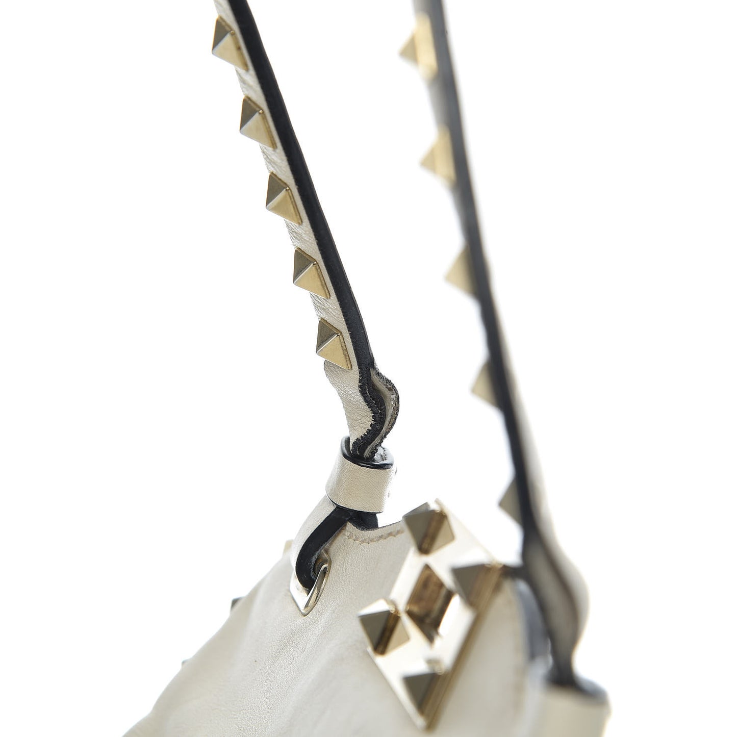 Vitello Small Rockstud Tote Ivory