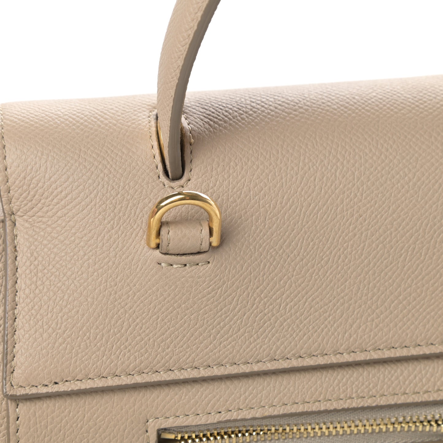 Grained Calfskin Mini Belt Bag Light Taupe