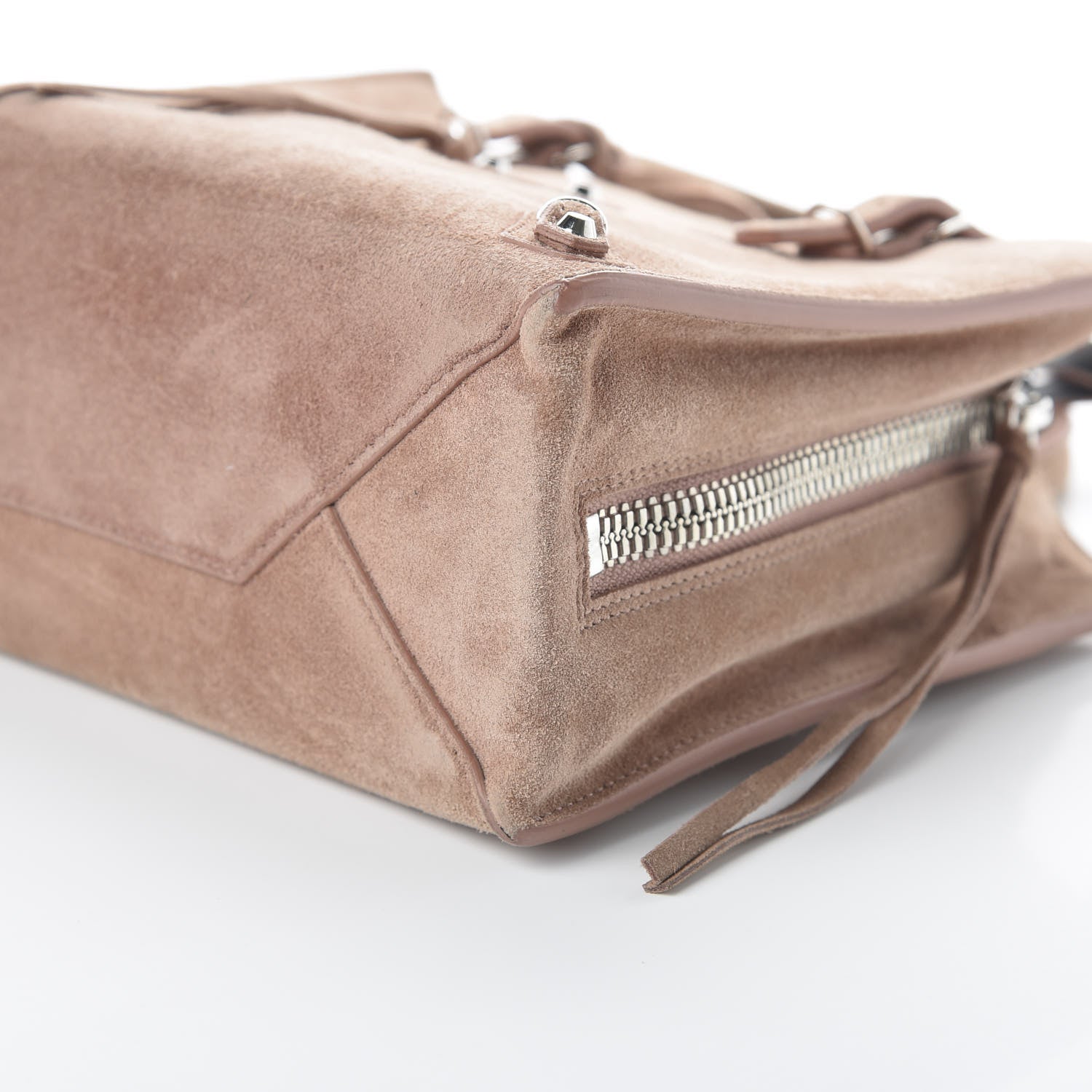 Balenciaga Baby Daim Calf Suede Papier Mini A4 Zip Around Tote Bois De Rose 7 of 11