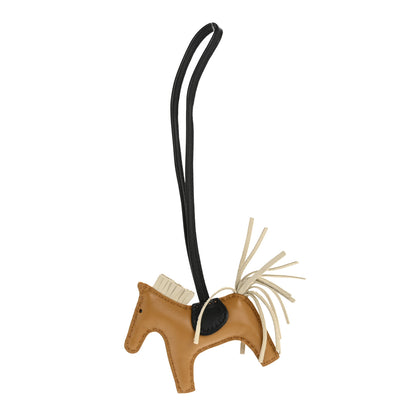 Hermes Milo Lambskin Grigri Rodeo Bag Charm PM Sesame Craie Black 1 of 4