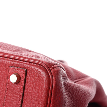Hermes Taurillon Clemence Birkin 40 Rouge Casaque 11 of 21