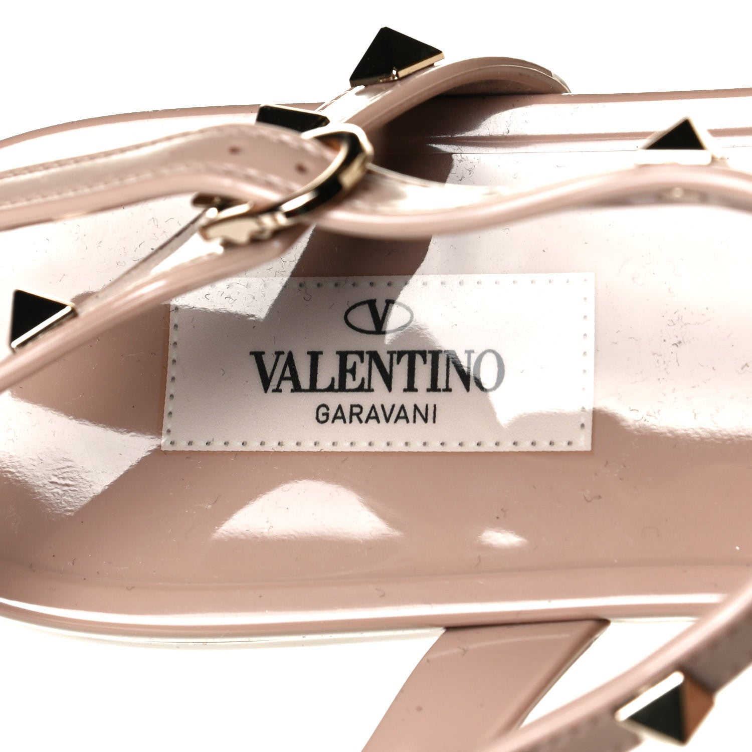 Valentino Garavani PVC Jelly Rockstud Caged Sandals 41 Poudre 7 of 7